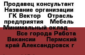 Продавец-консультант › Название организации ­ ГК Вектор › Отрасль предприятия ­ Мебель › Минимальный оклад ­ 15 000 - Все города Работа » Вакансии   . Пермский край,Александровск г.